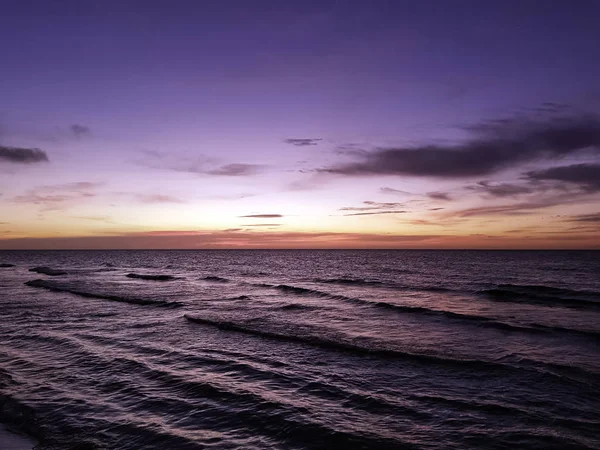 Dramática Puesta Sol Sobre Agua Playa Cubana — Foto de Stock