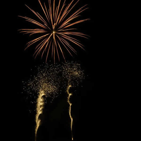 Espectáculo Nocturno Fuegos Artificiales Londres Reino Unido —  Fotos de Stock