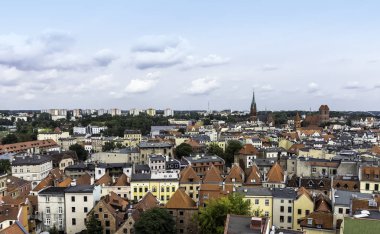 Old Town Katedrali Torun, Polonya ile hava Panoraması
