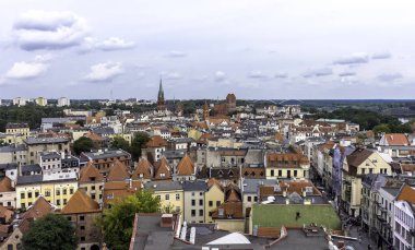 Old Town Katedrali Torun, Polonya ile hava Panoraması