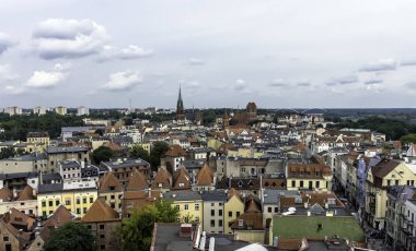 Old Town Katedrali Torun, Polonya ile hava Panoraması