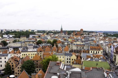 Old Town Katedrali Torun, Polonya ile hava Panoraması