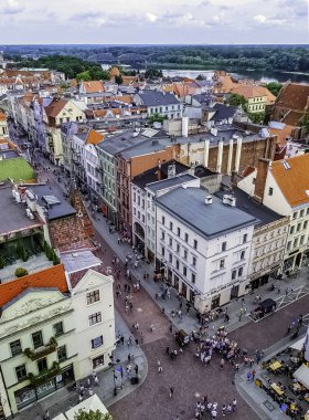 Old Town Torun, Polonya Hava görünümünü üzerinde 25 Ağustos 2018