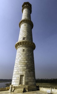 Kule, Taj Mahal Agra, Uttar Pradesh, Hindistan ile 1 Aralık 2018