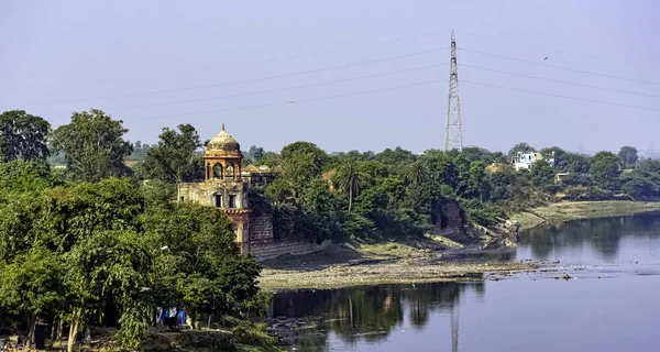印度北方邦阿格拉的 Yamuna 河全景 — 图库照片
