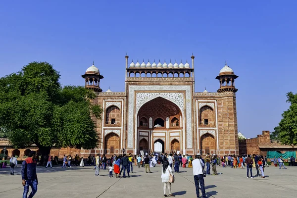 Portão Principal Caminho Porta Para Taj Mahal Agra Uttar Pradesh — Fotografia de Stock