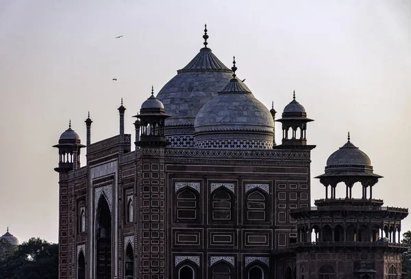 Zonsondergang Taj Mahal Moskee Agra Uttar Pradesh India December 2018 — Stockfoto