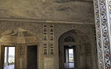 Interior of Muthamman Burj, Shah-Burj or  Musamman Burj in the Agra Red Fort - Agra, Uttar Pradesh, India on 1 December 2018