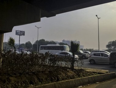 Gurgaon / Gurugram, Yeni Delhi, Hindistan - 12 Aralık 2018: Gurgaon, sokak