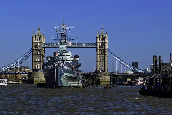 Hms Belfast Tower Bridge Londres Reino Unido Julho 2013 — Fotografia de Stock