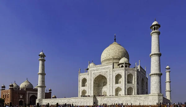 Imagem Coroa Dos Palácios Taj Mahal Dezembro 2018 Agra Uttar — Fotografia de Stock