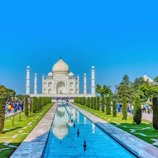 Zdjęcie Korony Pałaców Taj Mahal Grudnia 2018 Agra Uttar Pradesh — Zdjęcie stockowe