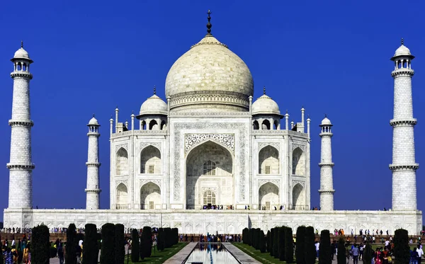 Kép Koronát Kastélyok Taj Mahal December 2018 Agra Uttar Pradesh — Stock Fotó