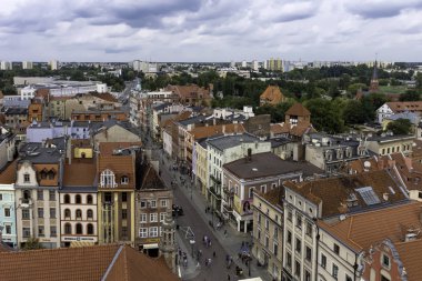 torun, Polonya eski şehrin havadan görünümü 