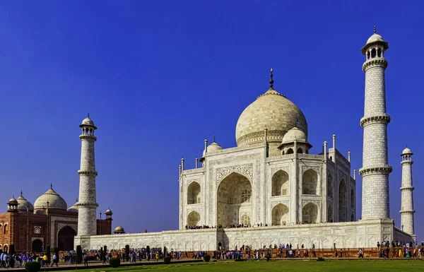 Imagem Coroa Dos Palácios Taj Mahal Dezembro 2018 Agra Uttar — Fotografia de Stock