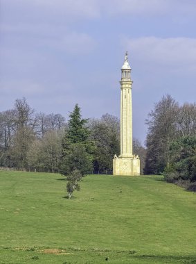 Stowe yılında Grecian Valley Lord Cobhams Pillar, Buckinghamshire, Birleşik Krallık 28 Mart 2019 