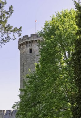Warwick Castle - Guy's Tower in Warwick, Warwickshire, İngiltere 21 Nisan 2019
