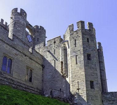 Warwick Castle - Gatehouse in Warwick, Warwickshire, İngiltere 21 Nisan 2019