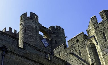 Warwick Castle - Gatehouse in Warwick, Warwickshire, İngiltere 21 Nisan 2019