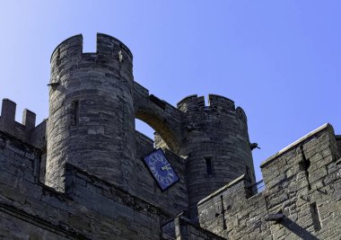 Warwick Castle - Gatehouse in Warwick, Warwickshire, İngiltere 21 Nisan 2019