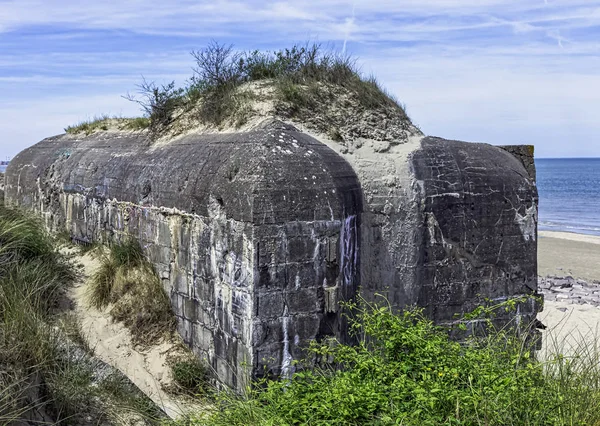Dunkirk Stränder Bunkers Resterna Ww2 Nazistiska Kustnära Pistol Batteri Känd — Stockfoto