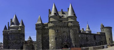 Chateau de vitre-vitre kasabasında Ortaçağ Kalesi, Brittany, Fransa 1 Haziran 2019 tarihinde