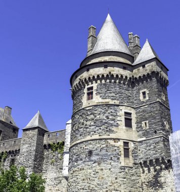 Chateau de vitre-Vitr kasabasında Ortaçağ Kalesi, Brittany, Fransa 1 Haziran 2019 tarihinde