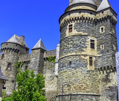 Chateau de vitre-Vitr kasabasında Ortaçağ Kalesi, Brittany, Fransa 1 Haziran 2019 tarihinde
