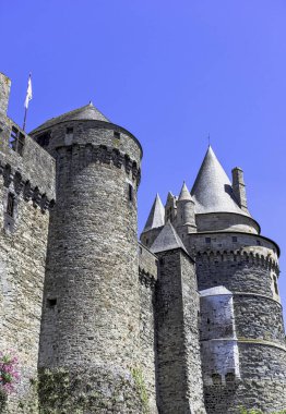 Chateau de vitre-Vitr kasabasında Ortaçağ Kalesi, Brittany, Fransa 1 Haziran 2019 tarihinde