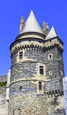 Chateau de vitre-Vitr kasabasında Ortaçağ Kalesi, Brittany, Fransa 1 Haziran 2019 tarihinde