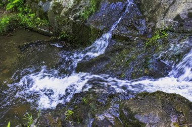La Petite Cascade - Cance ve Canon nehirlerinin Küçük Şelalesi - Le Neufbourg, Normandiya, Fransa
