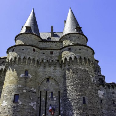Chateau de vitre-Vitr kasabasında Ortaçağ Kalesi, Brittany, Fransa 1 Haziran 2019 tarihinde