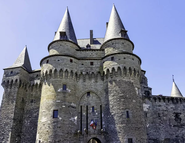 Chateau Vitre Middeleeuws Kasteel Stad Vitr Bretagne Frankrijk Juni 2019 — Stockfoto