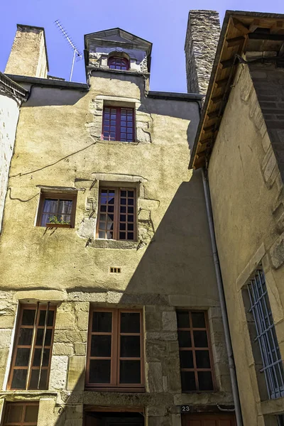 Vintage Architectuur Van Oude Stad Vitre Vitr Bretagne Frankrijk Juni — Stockfoto