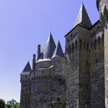 Chateau de vitre-Vitr kasabasında Ortaçağ Kalesi, Brittany, Fransa 1 Haziran 2019 tarihinde