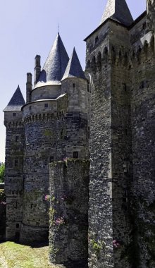 Chateau de vitre-Vitr kasabasında Ortaçağ Kalesi, Brittany, Fransa 1 Haziran 2019 tarihinde