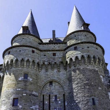 Chateau de vitre-Vitr kasabasında Ortaçağ Kalesi, Brittany, Fransa 1 Haziran 2019 tarihinde