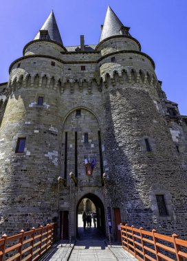 Chateau de vitre-Vitr kasabasında Ortaçağ Kalesi, Brittany, Fransa 1 Haziran 2019 tarihinde