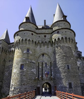 Chateau de vitre-Vitr kasabasında Ortaçağ Kalesi, Brittany, Fransa 1 Haziran 2019 tarihinde