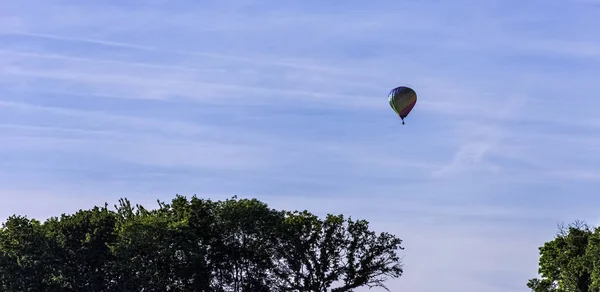 Balão Quente Sobre Campos Franceses Dinan França — Fotografia de Stock