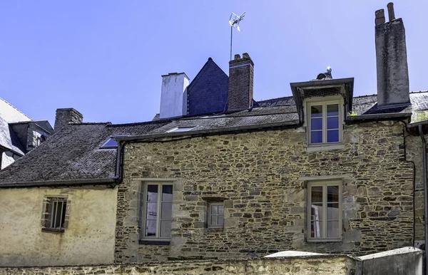 Vintage Architectuur Van Oude Stad Vitre Bretagne Frankrijk Juni 2019 — Stockfoto