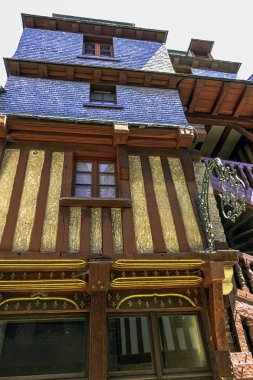 Old Town vitre eski mimarisi, Brittany, Fransa 1 Haziran 2019 