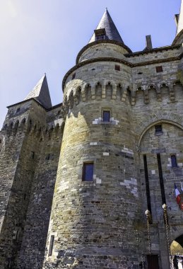 Chateau de vitre-Vitr kasabasında Ortaçağ Kalesi, Brittany, Fransa 1 Haziran 2019 tarihinde
