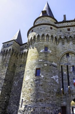 Chateau de vitre-Vitr kasabasında Ortaçağ Kalesi, Brittany, Fransa 1 Haziran 2019 tarihinde