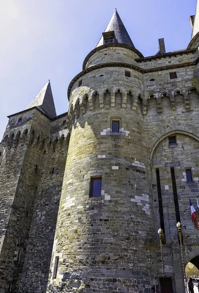 Chateau de vitre-Vitr kasabasında Ortaçağ Kalesi, Brittany, Fransa 1 Haziran 2019 tarihinde