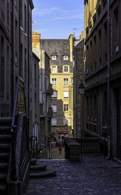 Saint-Malo Old Town Vintage mimarisi, Brittany, Fransa 31 Mayıs 2019