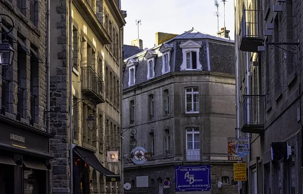 Vintage Architectuur Van Oude Stad Saint Malo Bretagne Frankrijk Mei — Stockfoto