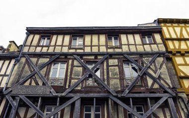 Vannes Old Town Vintage mimarisi, Brittany, Fransa 30 Mayıs 2019
