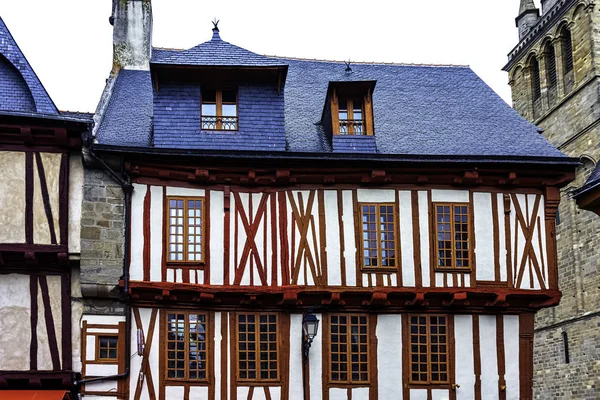 Vintage Architectuur Van Oude Stad Vannes Bretagne Frankrijk Mei 2019 — Stockfoto