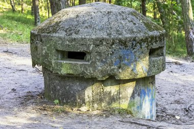 Sahilde eski Polonya bunker - Hel, Pomerania, Polonya
